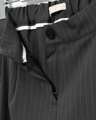 Pintuck striped wide slacks