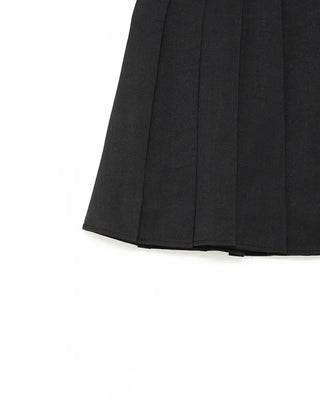 Belted pleated mini skirt