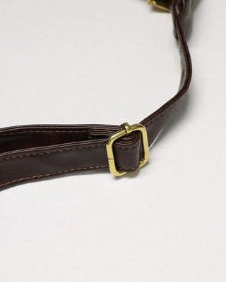 Leather stitch shoulder bag