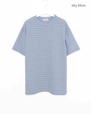 Striped oversized short-sleeved T-shirt