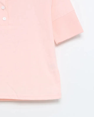 Henley Neck Layered T-Shirt