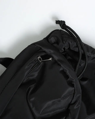 Square pocket nylon backpack