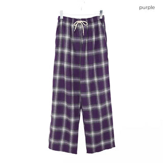 Tone-on-tone check banding pants