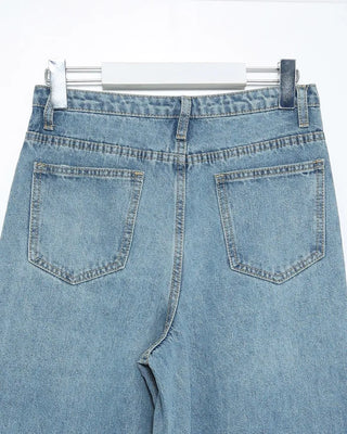 Asymmetrical denim pants