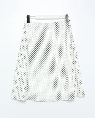 Satin polka dot midi skirt