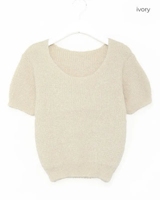 Round neck boa knit