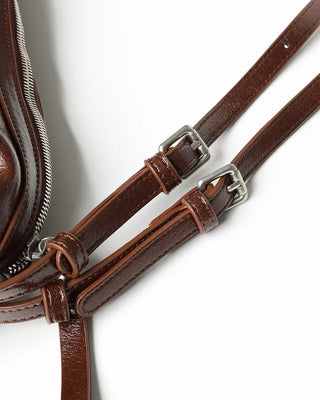Leather String Shoulder Bag