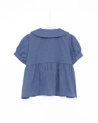 Round collar short-sleeved blouse