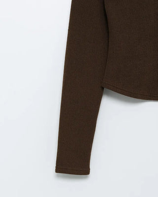 Round neck button cardigan