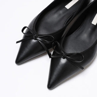 Ribbon integrated toe flat shoes