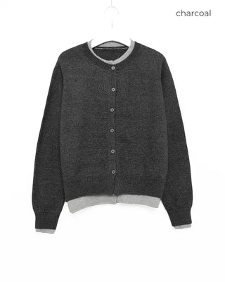Round neck layered cardigan