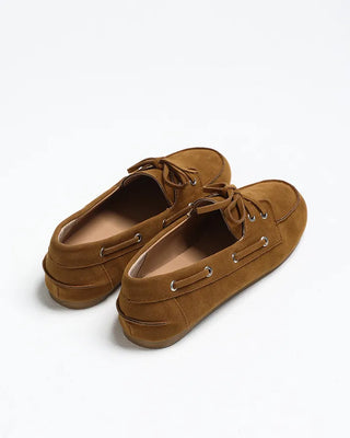 Suede eyelet loafers