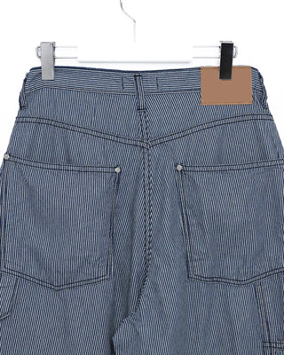 Pencil stripe balloon carpenter pants