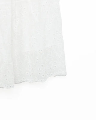 Perforated lace long skirt