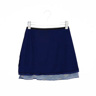 Checkered elastic waist mini skirt