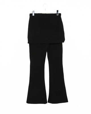 Wrap bootcut ribbed pants