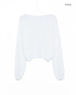 Long-sleeved shaggy knit