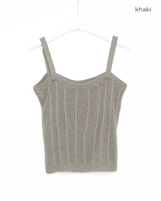 Summer ribbed knit camisole top
