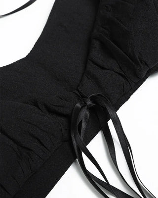 Straphole neck wrinkle bralette