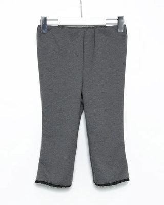 Lace hem capri leggings pants