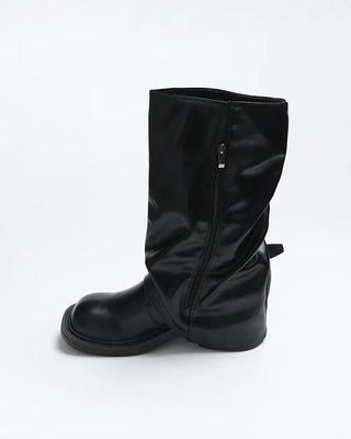 Buckle mid-calf boots