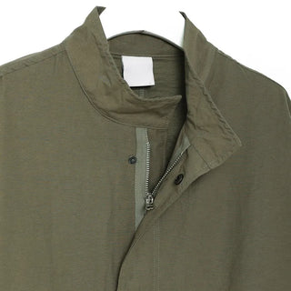 (Unisex) Drawstring Waist Flap Military Jacket