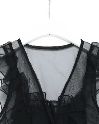 Chiffon frill sleeveless bustier