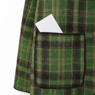Checked long coat