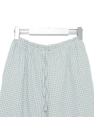 Gingham check cotton pants