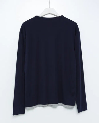 Layered Henley Neck Point Long-Sleeve T-Shirt