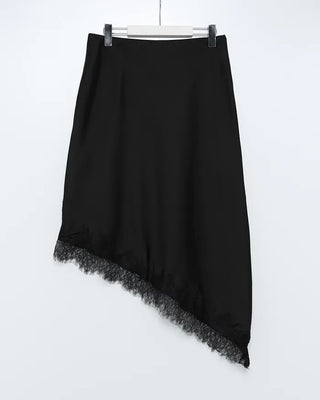 Satin lace long skirt