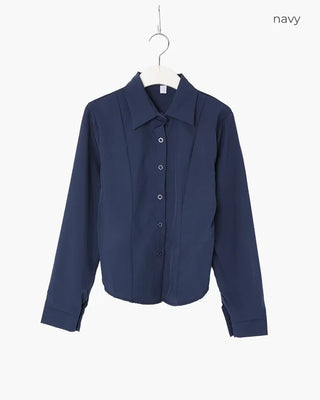 Crop Basic Long Sleeve Shirt