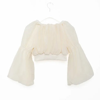 Balloon cropped blouse