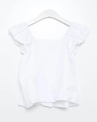 Ribbon puff sleeve blouse