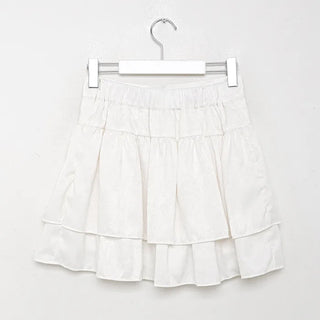 Flared shirred mini skirt