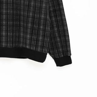 (Unisex) Polo Neck Tartan Check Fleece