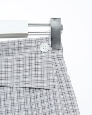 Checked pleated midi skirt