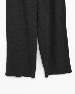 Rib-knit wide-leg easy pants