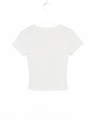 Cubic Lettering Slim Crop T-Shirt