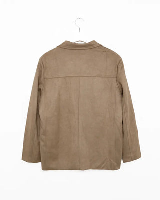 Three-button suede jacket