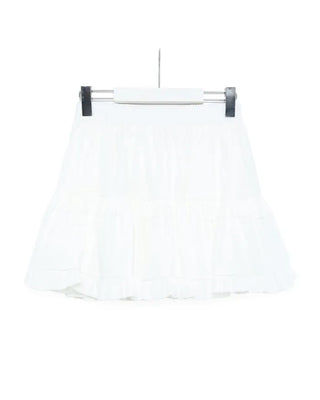 Elastic waist cantilever mini skirt