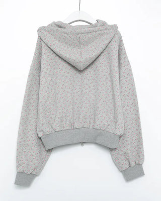 Mini Flower Double Zip Sweatshirt Hoodie