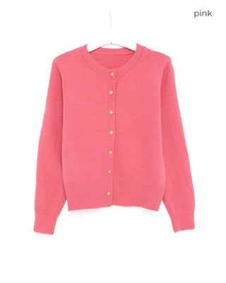 Gold button detail knit cardigan