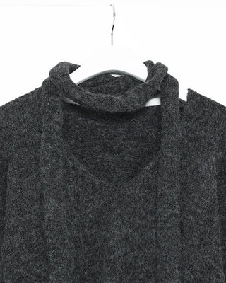 V-neck scarf knit