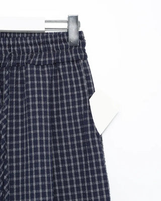 Pintuck Check Banding Pants