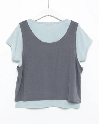 Tank Layered Semi-Cropped Short T-Shirt