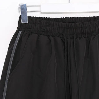 Unisex two-tone wide-leg elastic waist pants