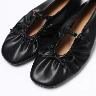 Ribbon Shirring Flat Pumps