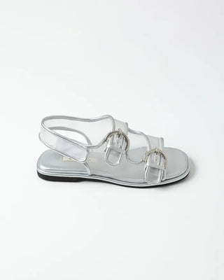 Double buckle mesh sandals