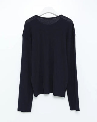 Henley neck summer long-sleeved knit